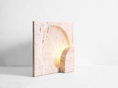 Henry Wilson Block Sculpted Travertine Table Lamp by Henry Wilson - 1212034