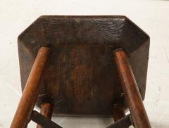 Hens Nest Art Populaire Walnut Mountain Stool Iron Support France c 1900 - 2066557