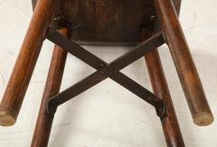 Hens Nest Art Populaire Walnut Mountain Stool Iron Support France c 1900 - 2066558