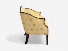 Hepplewhite Style Mahogany Scalamandre Upholstery Loveseat 1930s - 4323544