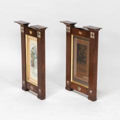 Herbert Davis Richter Pair of Arts Crafts Oak Pictures in the Original Frames - 4189558