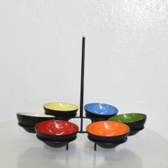 Herbert Krenchel Midcentury Colorful Centerpiece Six Enamel Krenit Party Bowls by Krenchel 1960s - 1979608