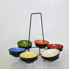 Herbert Krenchel Midcentury Colorful Centerpiece Six Enamel Krenit Party Bowls by Krenchel 1960s - 1979611