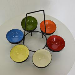 Herbert Krenchel Midcentury Colorful Centerpiece Six Enamel Krenit Party Bowls by Krenchel 1960s - 1979612