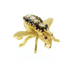 Herbert Rosenthal HERBERT ROSENTHAL 18KT SAPPHIRE DIAMOND AND RUBY BEE BROOCH - 3294283