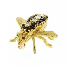 Herbert Rosenthal HERBERT ROSENTHAL 18KT SAPPHIRE DIAMOND AND RUBY BEE BROOCH - 3294708