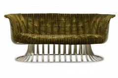 Herbert Saiger Herbert Saiger for Lee L Woodard Sons Aluminum Upholstered Settee - 4275006