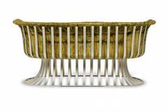 Herbert Saiger Herbert Saiger for Lee L Woodard Sons Aluminum Upholstered Settee - 4275010