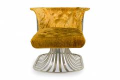 Herbert Saiger Herbert Saiger for Lee L Woodard Sons Aluminum and Gold Upholstered Chaise - 4274827