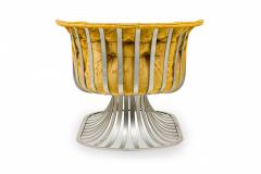 Herbert Saiger Herbert Saiger for Lee L Woodard Sons Aluminum and Gold Upholstered Chaise - 4274830