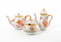 Herend Hand Painted Gilt Decorated Glazed Porcelain Coffee Set Ten People - 3179855