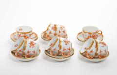 Herend Hand Painted Gilt Decorated Glazed Porcelain Coffee Set Ten People - 3179858