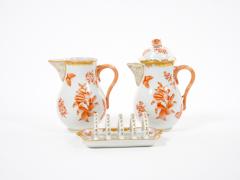 Herend Hand Painted Gilt Decorated Glazed Porcelain Coffee Set Ten People - 3179859