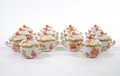 Herend Porcelain Herend Hungarian Porcelain Covered Pot De Creme Service 12 People - 3179869