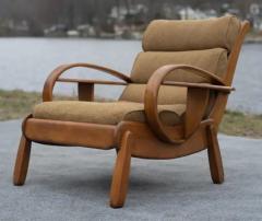 Herman DeVries Herman De Vries for Cushman Wide Paddle Lounge Chair Solid Maple Brown 1940s - 4118026