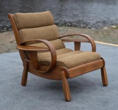 Herman DeVries Herman De Vries for Cushman Wide Paddle Lounge Chair Solid Maple Brown 1940s - 4118028