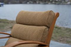 Herman DeVries Herman De Vries for Cushman Wide Paddle Lounge Chair Solid Maple Brown 1940s - 4118045