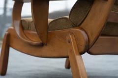 Herman DeVries Herman De Vries for Cushman Wide Paddle Lounge Chair Solid Maple Brown 1940s - 4118047