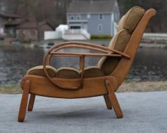 Herman DeVries Herman De Vries for Cushman Wide Paddle Lounge Chair Solid Maple Brown 1940s - 4118050