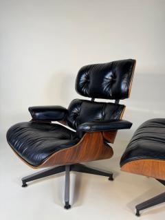 Herman Miller 3rd Generation Eames Lounge Chair Ottoman Rosewood Original Black Leather - 4158185