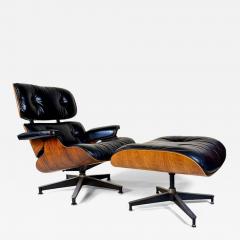 Herman Miller 3rd Generation Eames Lounge Chair Ottoman Rosewood Original Black Leather - 4160334