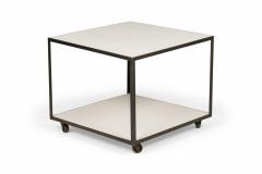 Herman Miller George Nelson for Herman Miller Laminate and Black Steel Rolling End Tables - 2789993