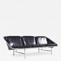 Herman Miller George Nelson for Herman Miller Mid Century Leather and Chrome Sling Sofa - 3506090