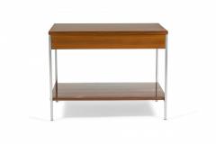 Herman Miller George Nelson for Herman Miller Walnut Veneer and Satin Chrome End Side Tables - 2787190