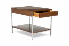 Herman Miller George Nelson for Herman Miller Walnut Veneer and Satin Chrome End Side Tables - 2787196