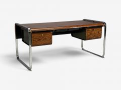 Herman Miller Peter Protzman Unique Writing Desk Zebrawood Chrome USA 1970s - 4738522
