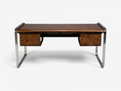Herman Miller Peter Protzman Unique Writing Desk Zebrawood Chrome USA 1970s - 4738524
