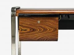 Herman Miller Peter Protzman Unique Writing Desk Zebrawood Chrome USA 1970s - 4738525