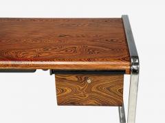 Herman Miller Peter Protzman Unique Writing Desk Zebrawood Chrome USA 1970s - 4738527