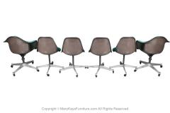 Herman Miller Six Vintage Eames Herman Miller Swivel Shell Chairs on Casters 1970s - 3079690