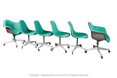 Herman Miller Six Vintage Eames Herman Miller Swivel Shell Chairs on Casters 1970s - 3079691