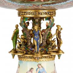 Hermann Bohm Large pair of antique Viennese silver gilt and enamel vases attributed to B hm - 4051377