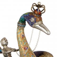 Hermann Bohm Very large Renaissance Revival silver gilt and enamel sculpture by B hm - 4104099