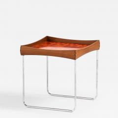 Hermann Bongaard Side Table in Steel and Teak by Hermann Bongaard 1960s - 4574331