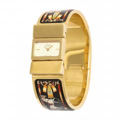 Hermes Equestrian Design Enamel Bangle Watch - 4319252