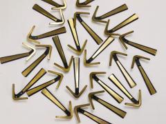 Herta Baller 24x Midcentury Brass Double Wall Hook by Herta Baller Vienna Austria 1950s - 4064876