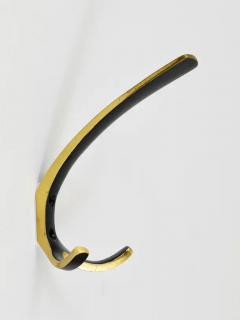 Herta Baller Up to 10 Midcentury Brass Double Wall Hooks by Herta Baller Austria 1950s - 4052659