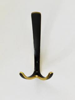 Herta Baller Up to 10 Midcentury Brass Double Wall Hooks by Herta Baller Austria 1950s - 4052663