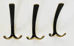 Herta Baller Up to 10 Midcentury Brass Double Wall Hooks by Herta Baller Austria 1950s - 4052687