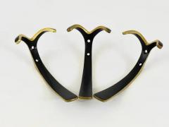 Herta Baller Up to 10 Midcentury Brass Double Wall Hooks by Herta Baller Austria 1950s - 4052689