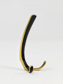 Herta Baller Up to 10 Midcentury Brass Double Wall Hooks by Herta Baller Austria 1950s - 4052694