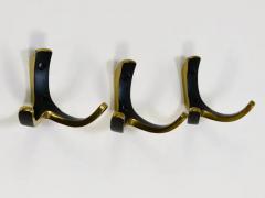 Herta Baller Up to 4 Mid Century Brass Double Wall Hooks by Herta Baller Austria 1950s - 4066426