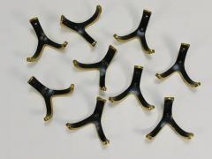 Herta Baller Up to 4 Mid Century Brass Double Wall Hooks by Herta Baller Austria 1950s - 4066448