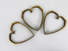 Herta Baller Up to 6 Mid Century Brass Wall Coat Hooks by Herta Baller Austria 1950s - 4049824