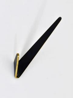 Herta Baller Up to Eight Asymmetrical Midcentury Black Brass Wall Hooks Austria 1950s - 4049899