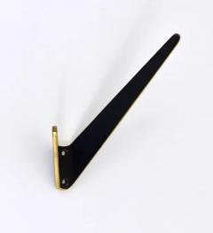 Herta Baller Up to Eight Asymmetrical Midcentury Black Brass Wall Hooks Austria 1950s - 4049900